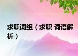 求職詞組（求職 詞語解析）