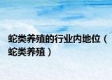 蛇類養(yǎng)殖的行業(yè)內(nèi)地位（蛇類養(yǎng)殖）