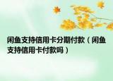 閑魚支持信用卡分期付款（閑魚支持信用卡付款嗎）