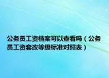 公務員工資檔案可以查看嗎（公務員工資套改等級標準對照表）