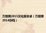 萬(wàn)智牌2015漢化版安卓（萬(wàn)智牌2014存檔）