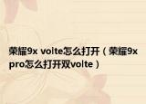 榮耀9x volte怎么打開（榮耀9xpro怎么打開雙volte）