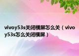vivoy53s關(guān)閉橫屏怎么關(guān)（vivoy53s怎么關(guān)閉橫屏）