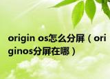 origin os怎么分屏（originos分屏在哪）
