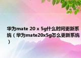 華為mate 20 x 5g什么時(shí)間更新系統(tǒng)（華為mate20x5g怎么更新系統(tǒng)）