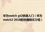 華為watch gt2快速入門（華為watch2 2018的快捷模式介紹）