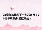 2b青年歡樂多下一句怎么接（2b青年歡樂多 笑話網(wǎng)站）