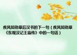 疾風(fēng)知勁草后漢書的下一句（疾風(fēng)知勁草 《東觀漢記王霸傳》中的一句話）