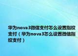 華為nova3微信支付怎么設(shè)置指紋支付（華為nova3怎么設(shè)置微信指紋支付）