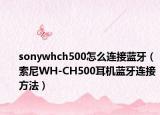 sonywhch500怎么連接藍(lán)牙（索尼WH-CH500耳機(jī)藍(lán)牙連接方法）