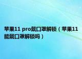 蘋果11 pro戴口罩解鎖（蘋果11能戴口罩解鎖嗎）