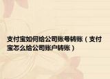支付寶如何給公司賬號(hào)轉(zhuǎn)賬（支付寶怎么給公司賬戶轉(zhuǎn)賬）