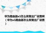 華為路由器a1怎么恢復(fù)出廠設(shè)置啊（華為a1路由器怎么恢復(fù)出廠設(shè)置）