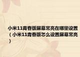 小米11青春版屏幕常亮在哪里設置（小米11青春版怎么設置屏幕常亮）