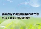 嘉實滬深300指數(shù)基金000176怎么樣（嘉實滬深300指數(shù)）