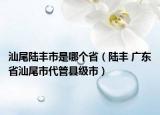 汕尾陸豐市是哪個省（陸豐 廣東省汕尾市代管縣級市）