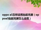 oppo a5怎樣設(shè)置抬起亮屏（oppoa5抬起亮屏怎么設(shè)置）