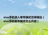 vivo手機進入老年模式怎樣調(diào)出（vivo手機老年模式怎么開啟）
