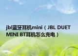 jbl藍牙耳機mini（JBL DUET MINI BT耳機怎么充電）