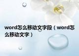word怎么移動文字段（word怎么移動文字）