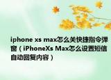 iphone xs max怎么關(guān)快捷指令彈窗（iPhoneXs Max怎么設(shè)置短信自動(dòng)回復(fù)內(nèi)容）