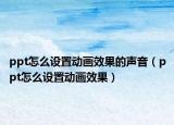ppt怎么設(shè)置動畫效果的聲音（ppt怎么設(shè)置動畫效果）