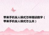 蘋果手機盲人模式怎樣朗讀數(shù)字（蘋果手機盲人模式怎么關）