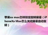 蘋果xs max怎樣鎖定旋轉屏幕（iPhoneXs Max怎么關閉屏幕自動旋轉）