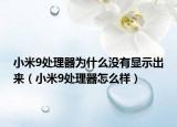 小米9處理器為什么沒有顯示出來（小米9處理器怎么樣）