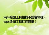 wps繪圖工具欄找不到色彩欄（wps繪圖工具欄在哪里）