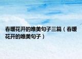 春暖花開的唯美句子三篇（春暖花開的唯美句子）