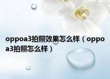 oppoa3拍照效果怎么樣（oppoa3拍照怎么樣）