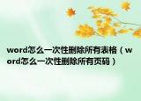 word怎么一次性刪除所有表格（word怎么一次性刪除所有頁碼）