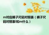 m對(duì)應(yīng)褲子尺碼對(duì)照表（褲子尺碼對(duì)照表l和m什么）