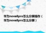 華為nova8pro怎么分屏操作（華為nova8pro怎么分屏）