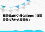 降雨量單位為什么叫mm（降雨量單位為什么是毫米）