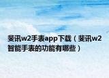 斐訊w2手表app下載（斐訊w2智能手表的功能有哪些）