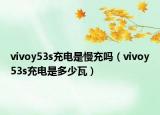 vivoy53s充電是慢充嗎（vivoy53s充電是多少瓦）