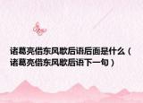 諸葛亮借東風(fēng)歇后語后面是什么（諸葛亮借東風(fēng)歇后語下一句）