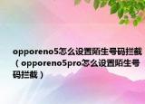 opporeno5怎么設(shè)置陌生號碼攔截（opporeno5pro怎么設(shè)置陌生號碼攔截）