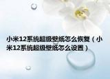 小米12系統(tǒng)超級壁紙怎么恢復（小米12系統(tǒng)超級壁紙怎么設置）