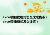 excel的數(shù)據(jù)格式怎么改成貨幣（excel貨幣格式怎么設(shè)置）