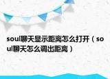 soul聊天顯示距離怎么打開（soul聊天怎么調(diào)出距離）