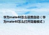 華為mate40怎么設(shè)置自動（華為mate40怎么打開簡易模式）