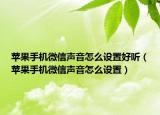蘋果手機(jī)微信聲音怎么設(shè)置好聽（蘋果手機(jī)微信聲音怎么設(shè)置）