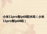 小米11pro有ip68防水嗎（小米11pro有ip68嗎）