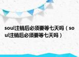 soul注銷后必須要等七天嗎（soul注銷后必須要等七天嗎）