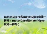 mate40epro和mate40pro功能一樣嗎（mate40pro和mate40pro 尺寸一樣嗎）