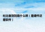 杜比音效到底什么?。ㄊ怯布€是軟件）