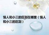 情人和小三的區(qū)別在哪里（情人和小三的區(qū)別）